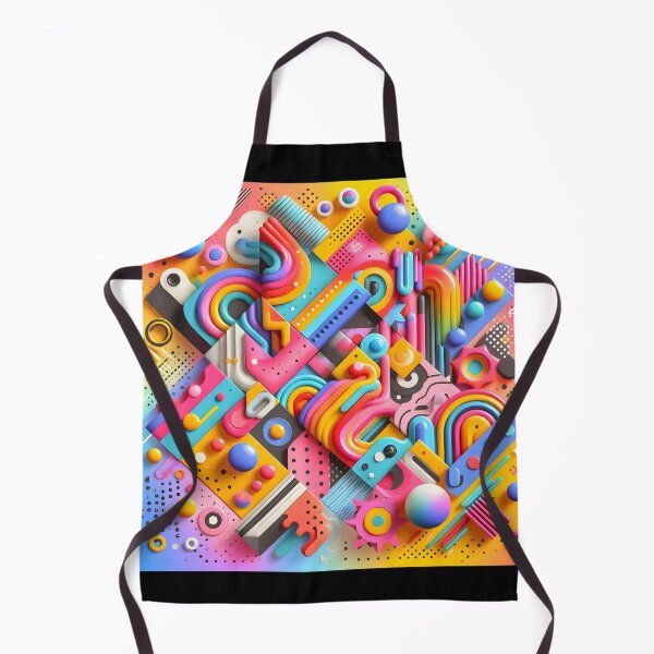 Item preview, Retro Neon 3D Memphis Geometric Abstract Art designed and sold by Sybille-Yates.