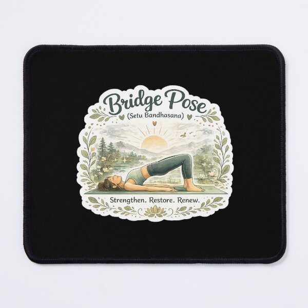 Item preview, Bridge Pose (Setu Bandhasana) – Strengthen & Restore Yoga Sticker designed and sold by Trigart-art.