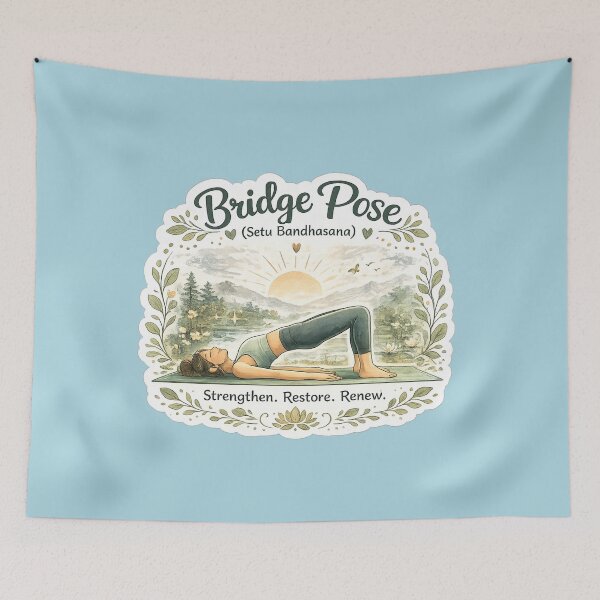Item preview, Bridge Pose (Setu Bandhasana) – Strengthen & Restore Yoga Sticker designed and sold by Trigart-art.