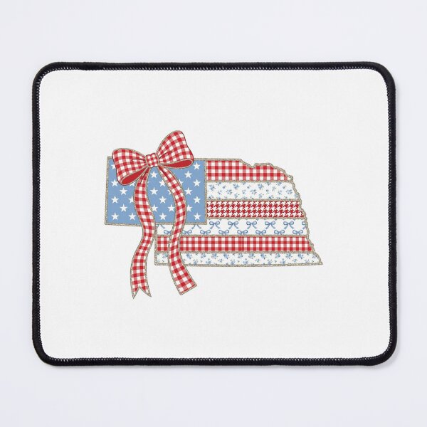 Item preview, Cute Patriotic Nebraska Map with Red Gingham Bow designed and sold by Paper Drip.