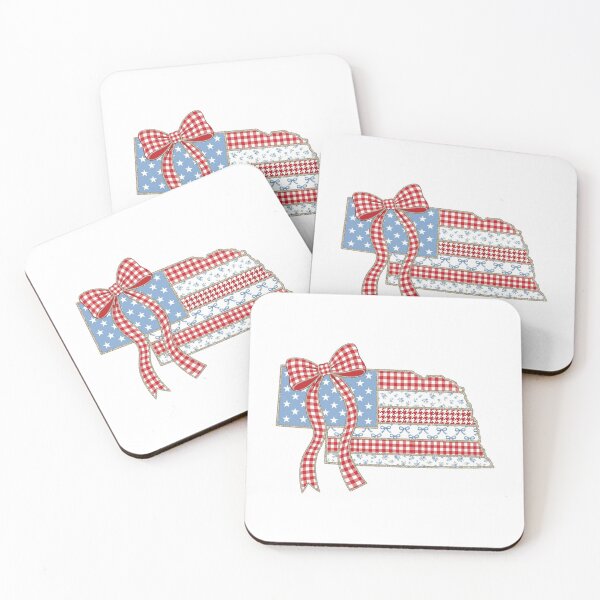 Item preview, Cute Patriotic Nebraska Map with Red Gingham Bow designed and sold by Paper Drip.