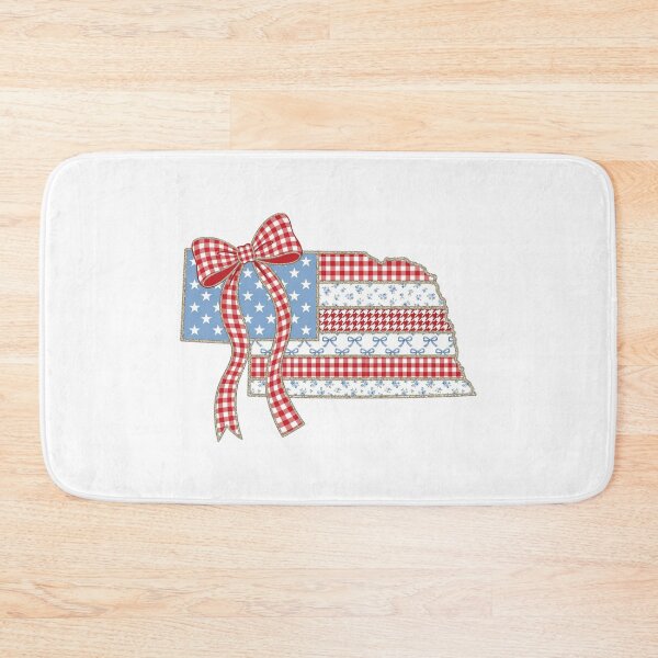 Item preview, Cute Patriotic Nebraska Map with Red Gingham Bow designed and sold by Paper Drip.