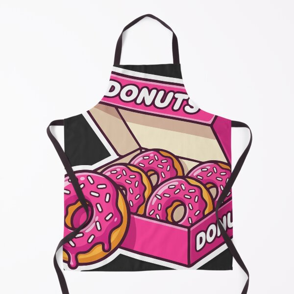 Item preview, Cute pink glazed donuts in box sticker art. Sweet strawberry donuts bakery box designed and sold by Painted Planet.