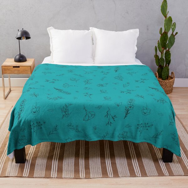 Item preview, Sketched Wildflowers on Teal designed and sold by KSimpson838.