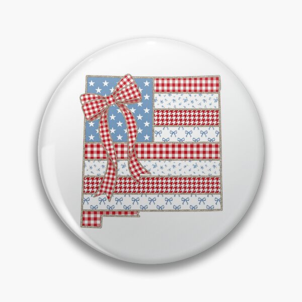Item preview, Cute Patriotic New Mexico Map with Red Gingham Bow designed and sold by Paper Drip.