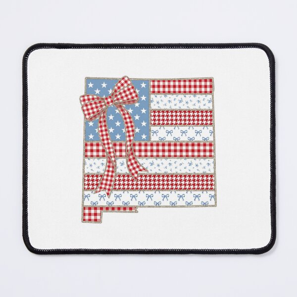 Item preview, Cute Patriotic New Mexico Map with Red Gingham Bow designed and sold by Paper Drip.