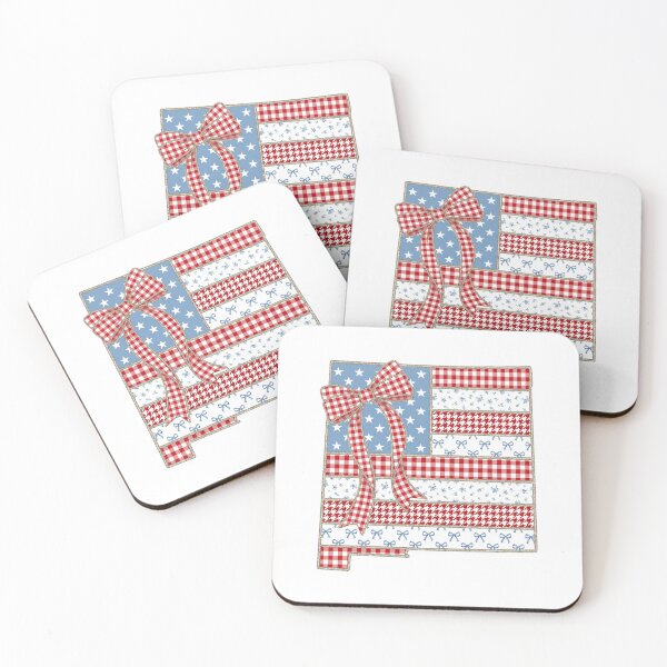 Item preview, Cute Patriotic New Mexico Map with Red Gingham Bow designed and sold by Paper Drip.