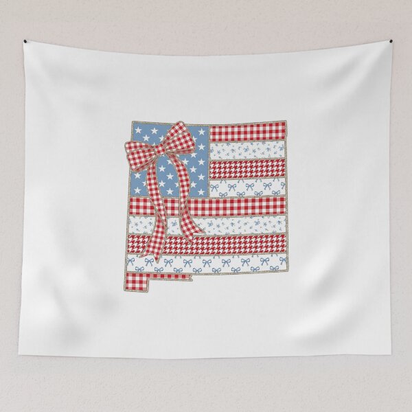 Item preview, Cute Patriotic New Mexico Map with Red Gingham Bow designed and sold by Paper Drip.