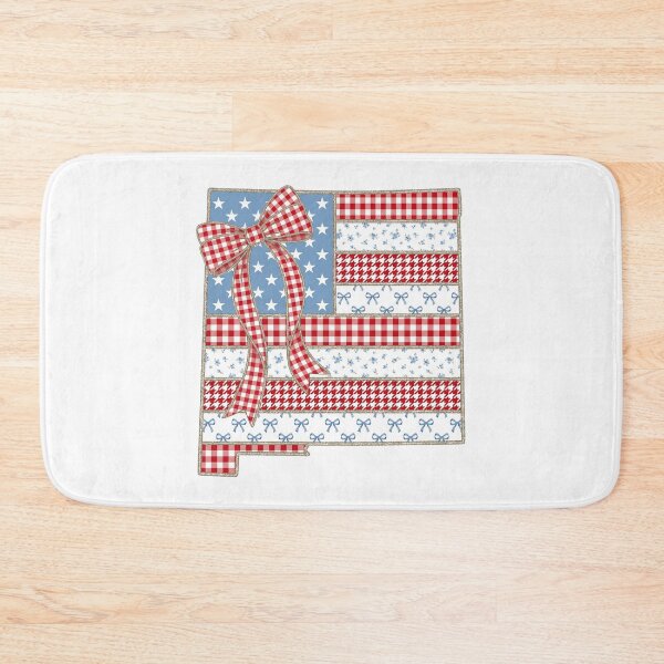 Item preview, Cute Patriotic New Mexico Map with Red Gingham Bow designed and sold by Paper Drip.