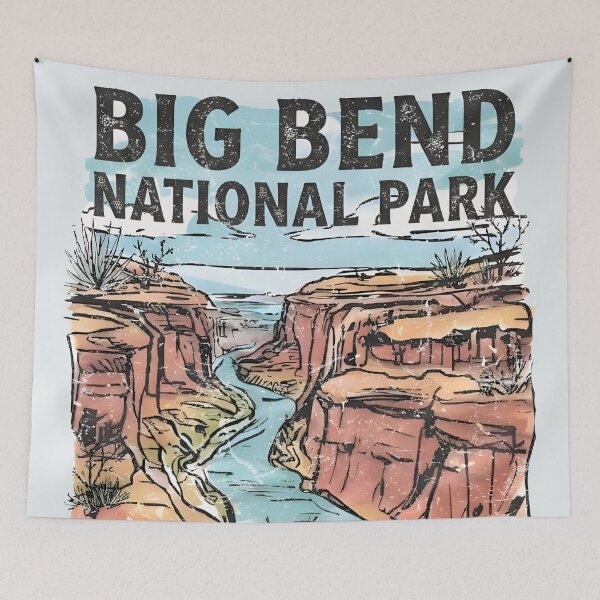 Item preview, Big Bend Park Texas Canyon Landscape Retro Rio Grande designed and sold by HowToCanadian.