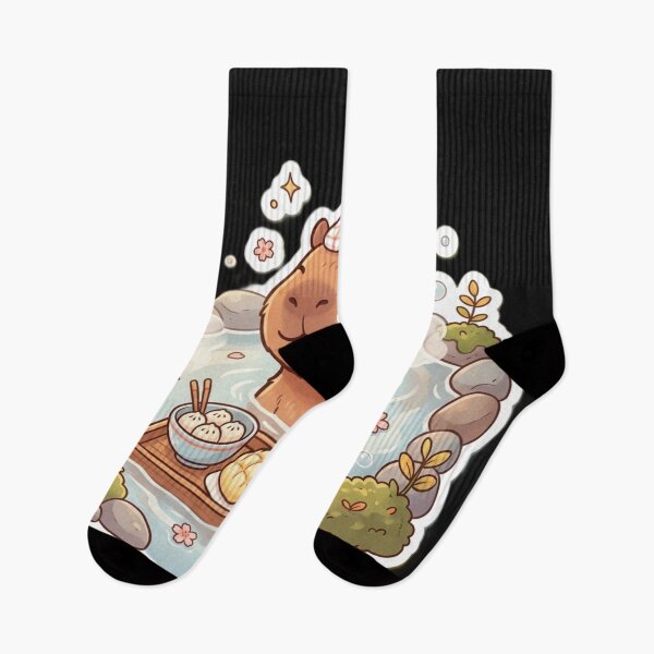 Item preview, Zen Capybara Hot Spring – Cute Relaxing Onsen Aesthetic Chill Sticker designed and sold by SoftAuraStudi0.