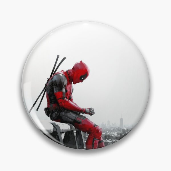Item preview, Red Antihero Sitting on Rooftop Minimalist Urban Art designed and sold by 1001T-Shirt.