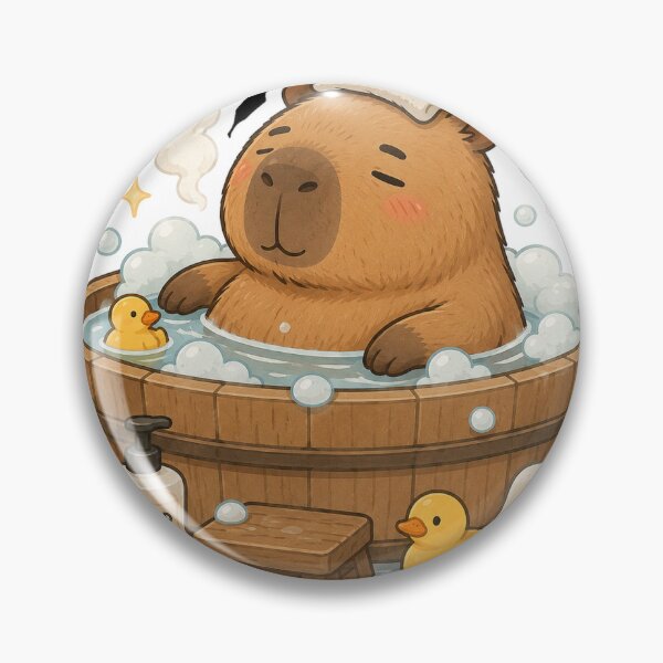 Item preview, stiker kapibara lucu sedang mandi air hangat designed and sold by thecapy.