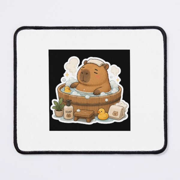 Item preview, stiker kapibara lucu sedang mandi air hangat designed and sold by thecapy.