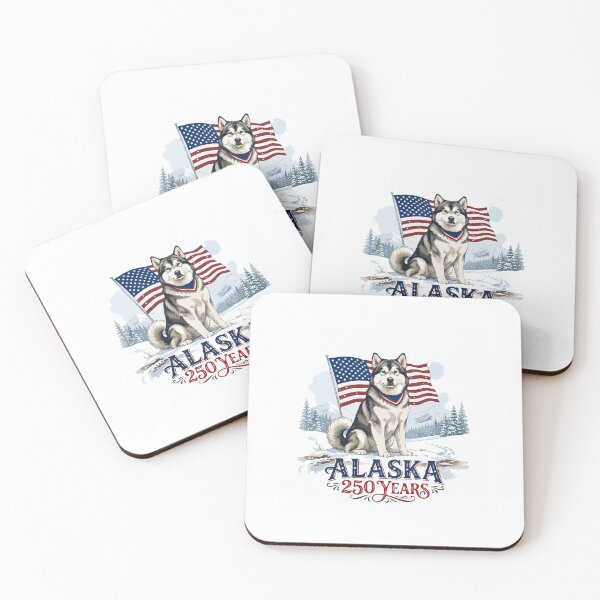 Item preview, Alaskan Malamute Alaska Patriotic Dog Art – 250 Years July 4th designed and sold by The Real Life Symphony.