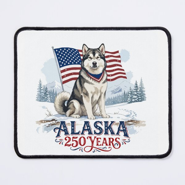 Item preview, Alaskan Malamute Alaska Patriotic Dog Art – 250 Years July 4th designed and sold by The Real Life Symphony.