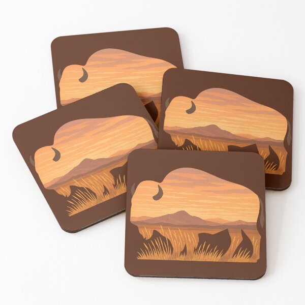 Item preview, Bison Silhouette with Prairie Sunset designed and sold by ChirpInc.
