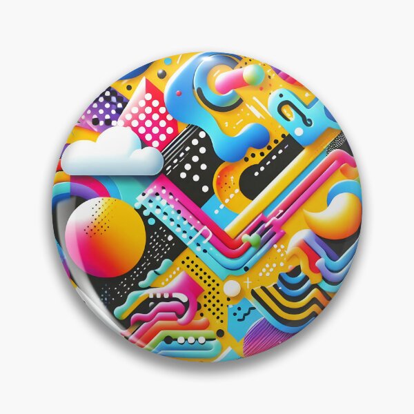 Item preview, Retro Neon 3D Memphis Geometric Abstract Art designed and sold by Sybille-Yates.