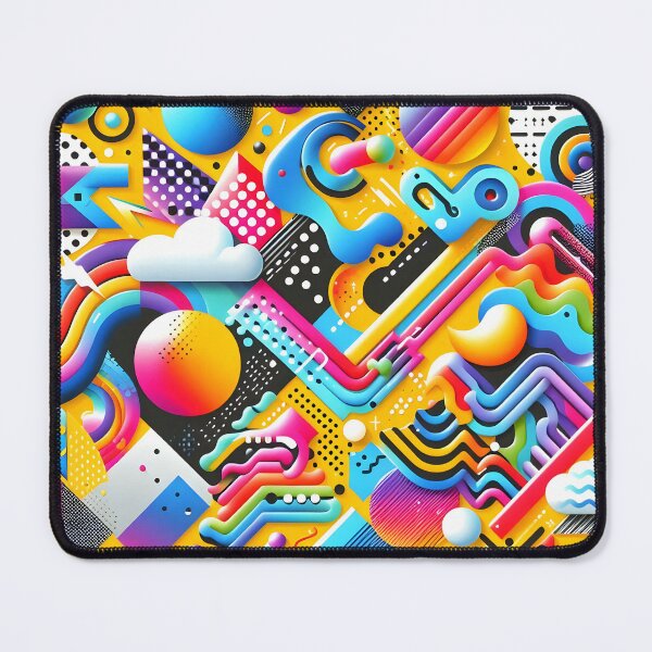 Item preview, Retro Neon 3D Memphis Geometric Abstract Art designed and sold by Sybille-Yates.