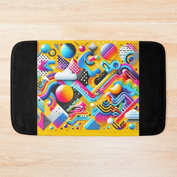 Item preview, Retro Neon 3D Memphis Geometric Abstract Art designed and sold by Sybille-Yates.