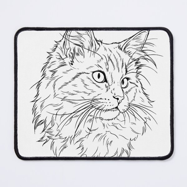 Item preview, Detailed Maine Coon Cat Line Art Drawing designed and sold by Paolo-Bandal.