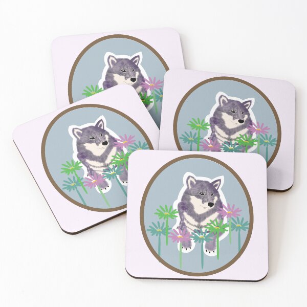 Item preview, Purple Shiba Inu in a frame - blue designed and sold by ShibaCruise-On.