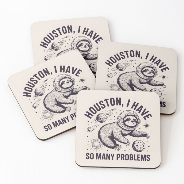 Item preview, Houston I have so many problems, sloth is space, small animal on the t-shirt designed and sold by wizard-work.