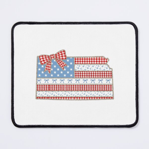 Item preview, Cute Patriotic Kansas Map with Red Gingham Bow designed and sold by Paper Drip.