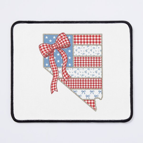 Item preview, Cute Patriotic Nevada Map with Red Gingham Bow designed and sold by Paper Drip.