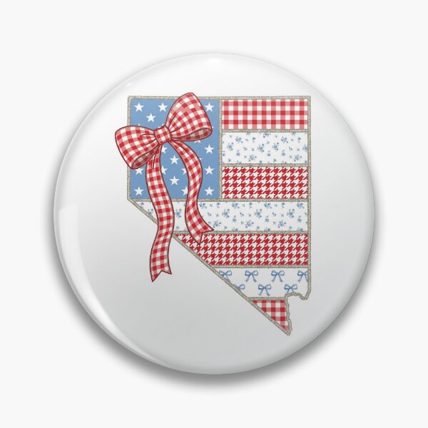 Item preview, Cute Patriotic Nevada Map with Red Gingham Bow designed and sold by Paper Drip.