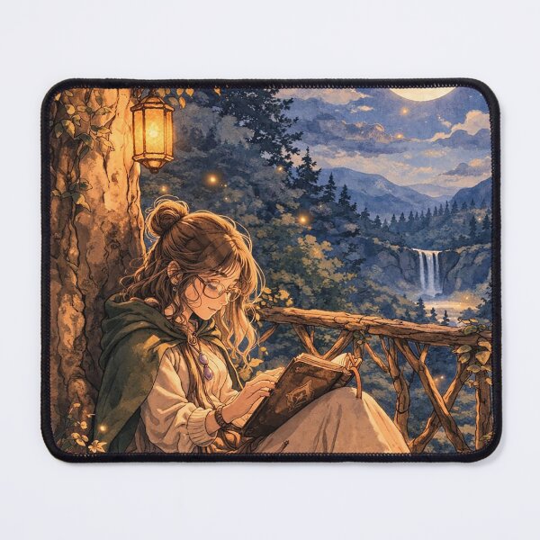 Item preview, Moonlit Reading in the Enchanted Forest designed and sold by nuriart.