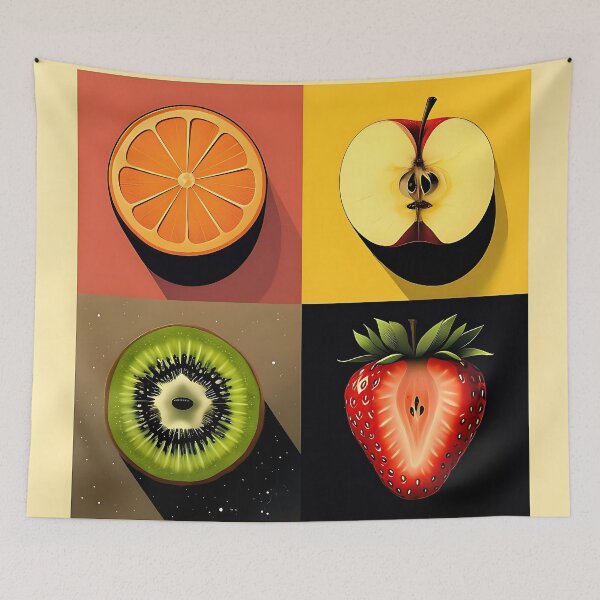 Item preview, Modern Fruit Pop Art Slice - Vibrant Kitchen Wall Art designed and sold by UniqueDesign751.