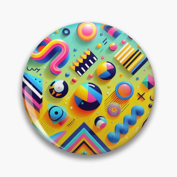 Item preview, Retro Neon 3D Memphis Geometric Abstract Art designed and sold by Sybille-Yates.