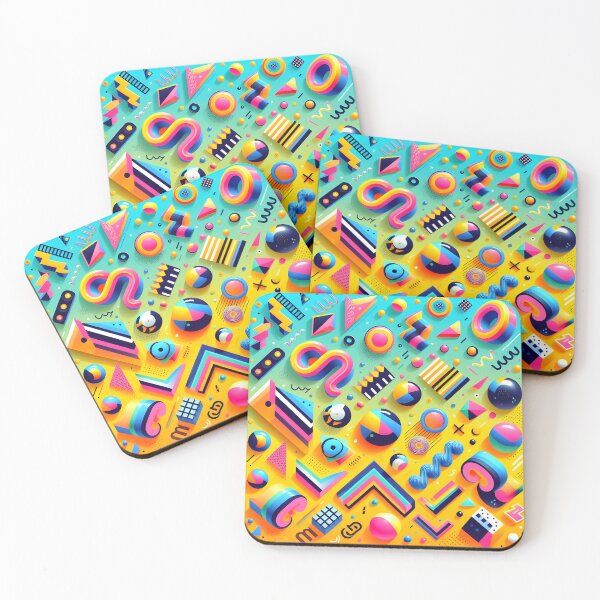 Item preview, Retro Neon 3D Memphis Geometric Abstract Art designed and sold by Sybille-Yates.