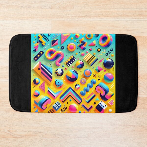 Item preview, Retro Neon 3D Memphis Geometric Abstract Art designed and sold by Sybille-Yates.
