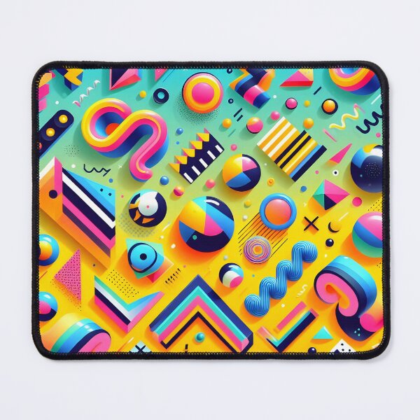 Item preview, Retro Neon 3D Memphis Geometric Abstract Art designed and sold by Sybille-Yates.