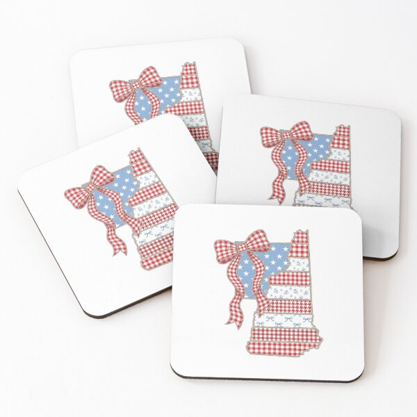 Item preview, Cute Patriotic New Hampshire Map with Red Gingham Bow designed and sold by Paper Drip.