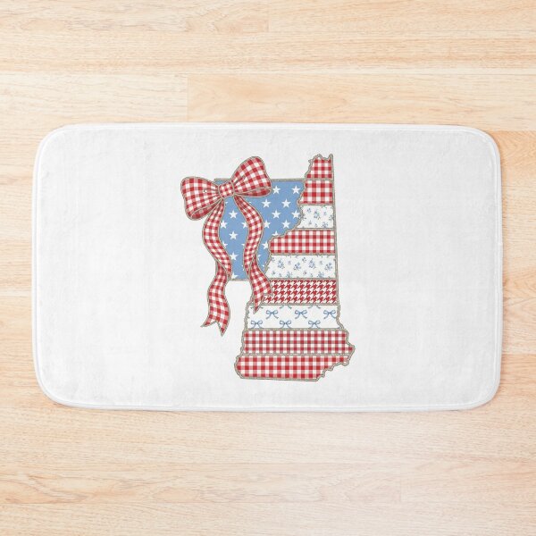 Item preview, Cute Patriotic New Hampshire Map with Red Gingham Bow designed and sold by Paper Drip.