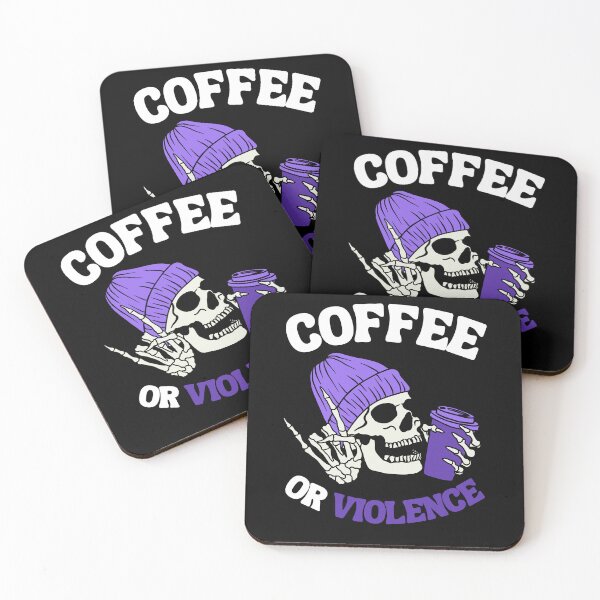 Item preview, coffee or violence simple classic design designed and sold by OldSkullDesigns.