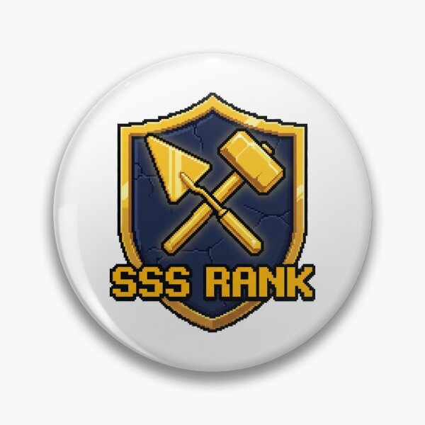 Item preview, SSS Rank Bricklayer Badge - Pixel Art Construction Gaming Logo - Builder Gift designed and sold by lvluphammer.
