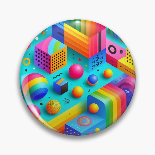 Item preview, Retro Neon 3D Memphis Geometric Abstract Art designed and sold by Sybille-Yates.