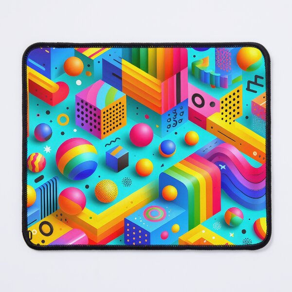 Item preview, Retro Neon 3D Memphis Geometric Abstract Art designed and sold by Sybille-Yates.