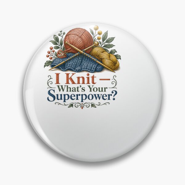 Item preview, I Knit Whats Your Superpower Vintage Knitter Gift designed and sold by BinAlgoPix.