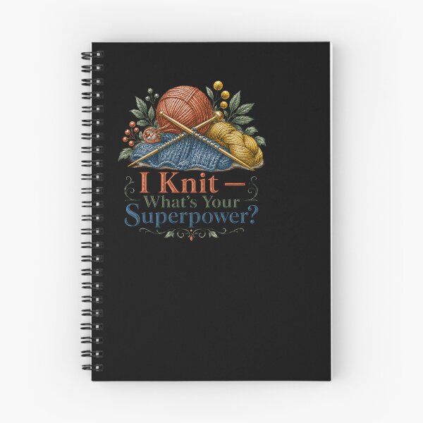 Item preview, I Knit Whats Your Superpower Vintage Knitter Gift designed and sold by BinAlgoPix.