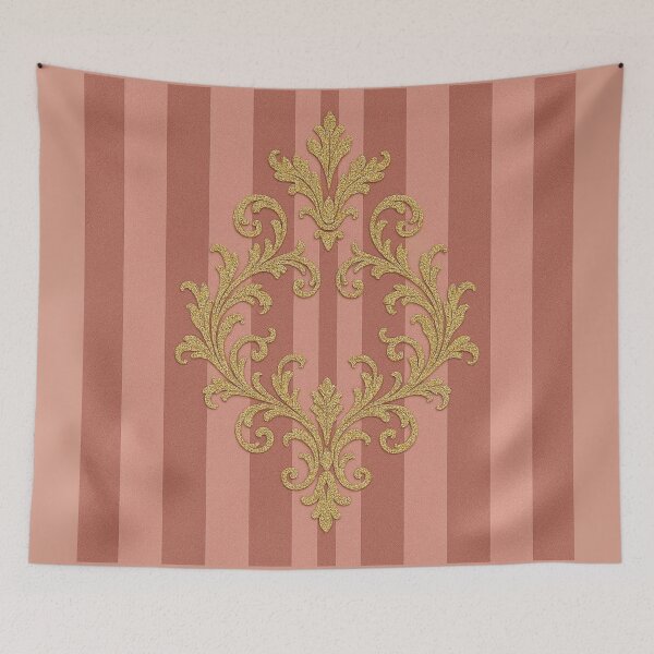 Item preview, Striped Dusk Peach & Gold Baroque designed and sold by DesignsByPrnces.