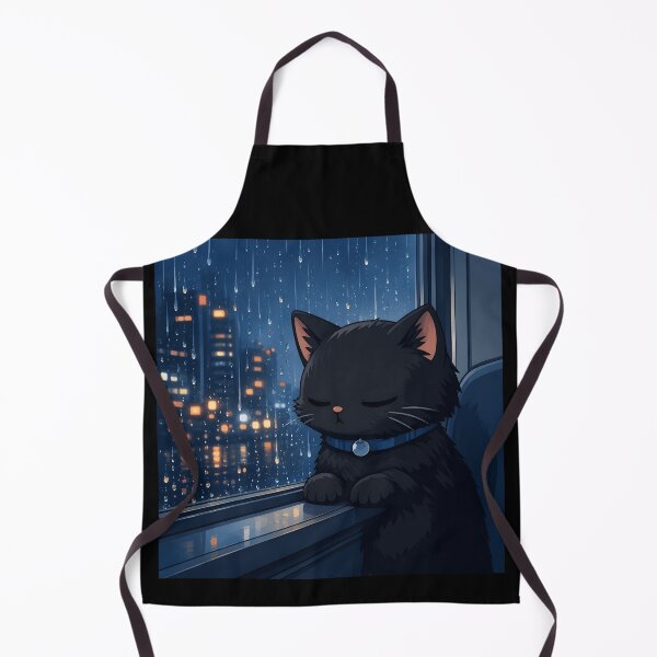 Item preview, Rainy LoFi Cat Aesthetic Sticker | Cozy Anime Cat Vaporwave Design designed and sold by Trendora90.