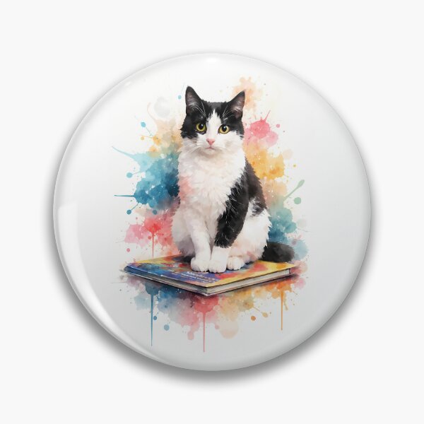 Item preview, Colorful Cat on Book designed and sold by cuprum.