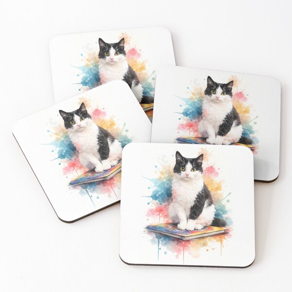 Item preview, Colorful Cat on Book designed and sold by cuprum.