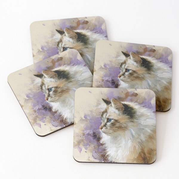 Item preview, Majestic Ragdoll Cat: Ethereal Watercolor Dream in Violet designed and sold by Paolo-Bandal.