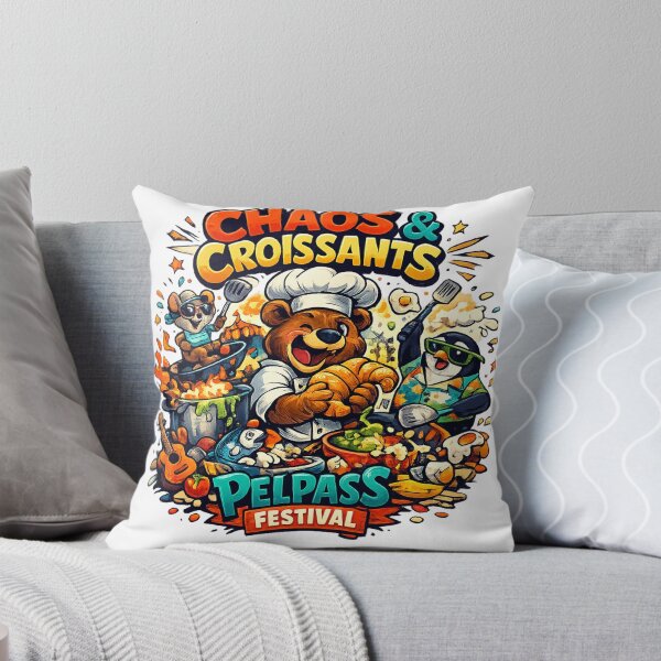 Item preview, Chaos & Croissants Delpass Festival T-Shirt – Funny French Food Festival Bear Chef Design designed and sold by Sushikidsntod.